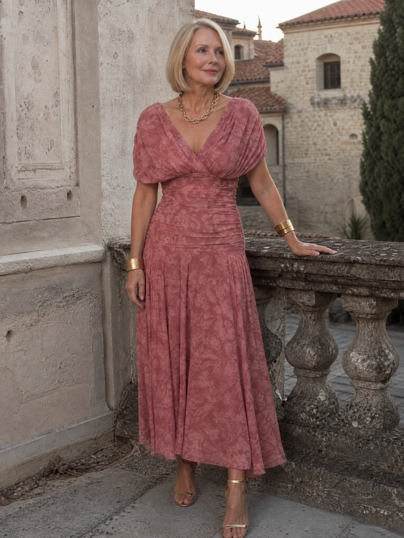 Calen™ Robe midi fluide à épaules dénudées
