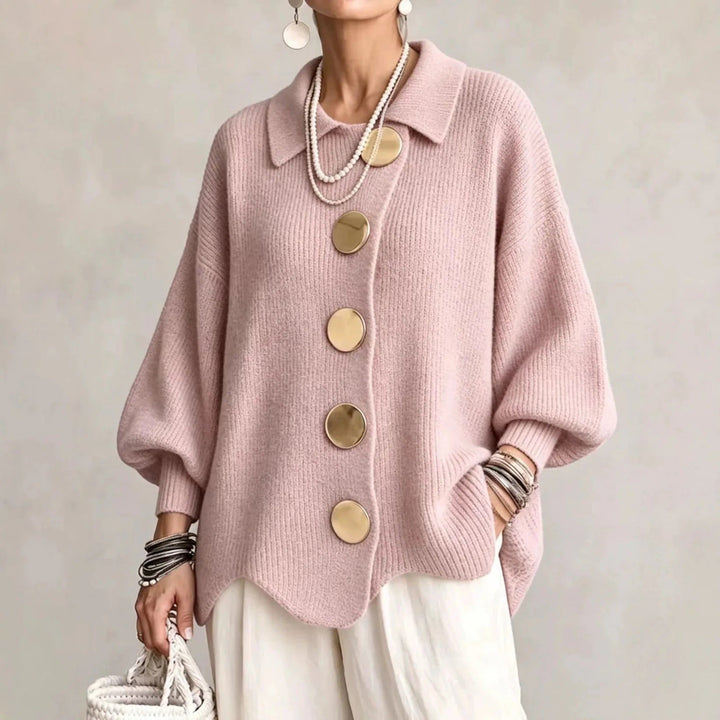 Cardigan oversize à col et boutons Karina