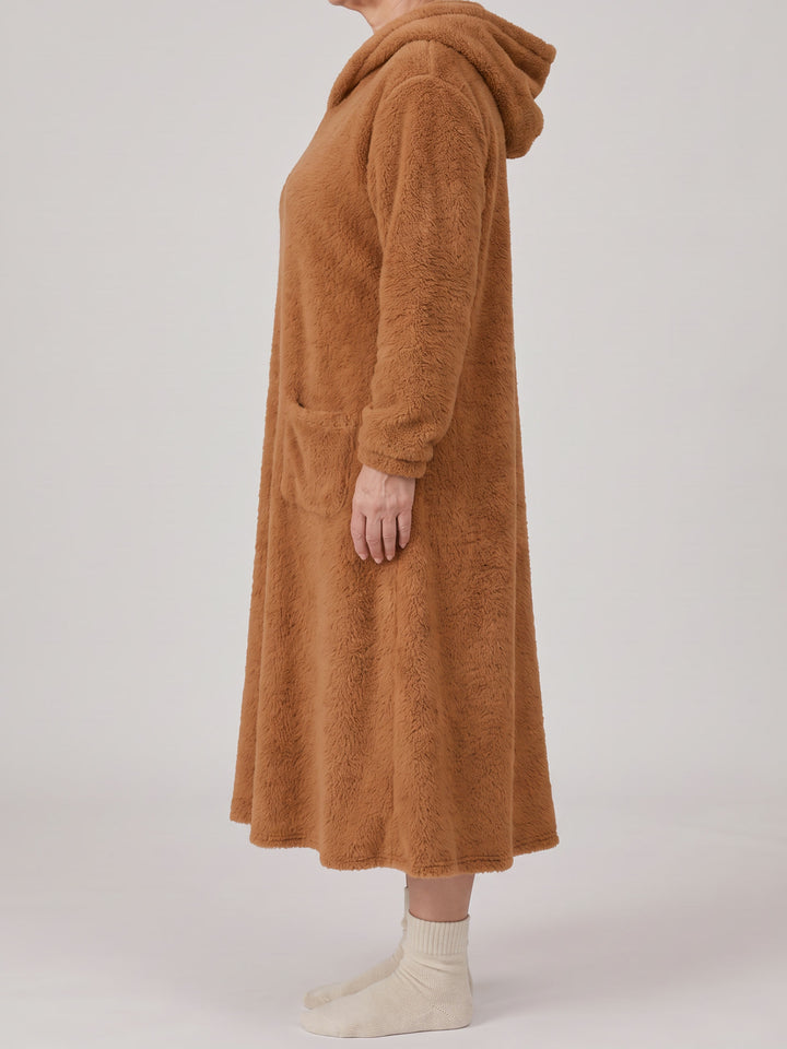 Louison | Robe Sweat à Capuche - Caramel