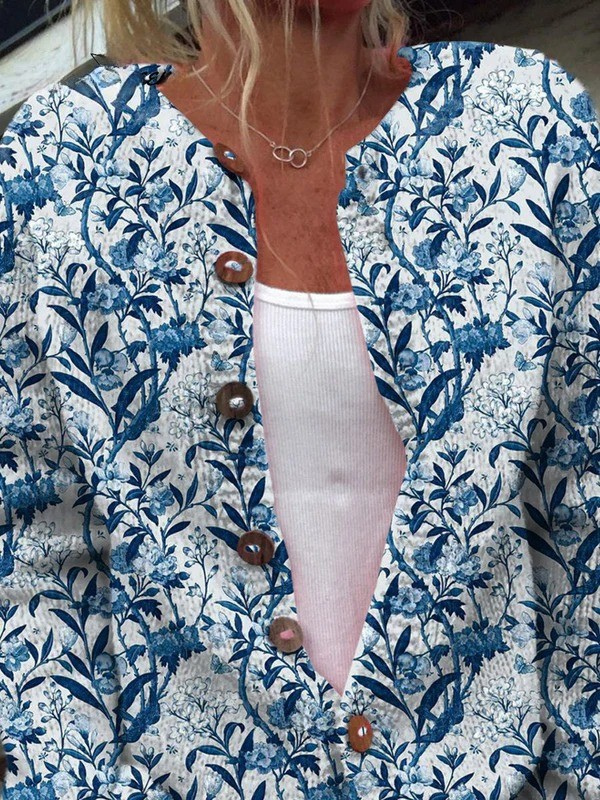 Tiverly™ | Cardigan Boutonné Floral Vintage