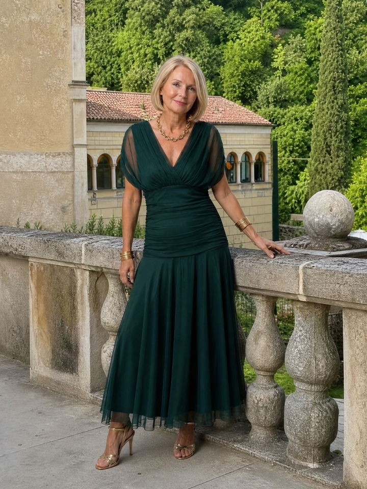 Calen™ Robe midi fluide à épaules dénudées