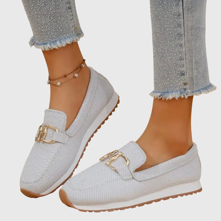 Mocassins confort en cuir véritable à détail mors