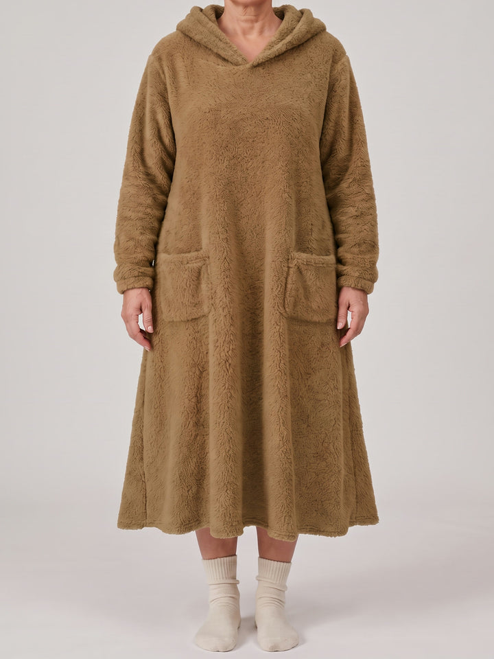 Louison | Robe Sweat à Capuche - Kaki