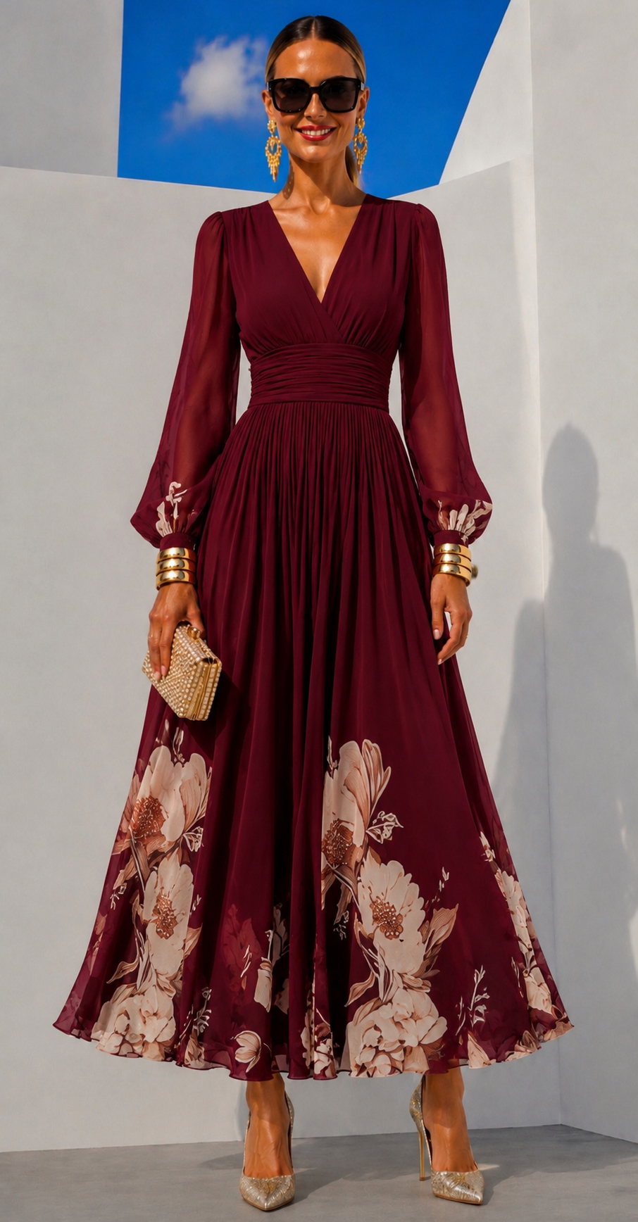 Nadia™ | Robe en Chiffon Imprimé