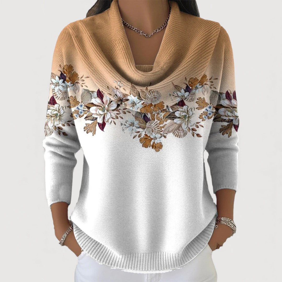 Albane | Pull Floral avec Col Roulé