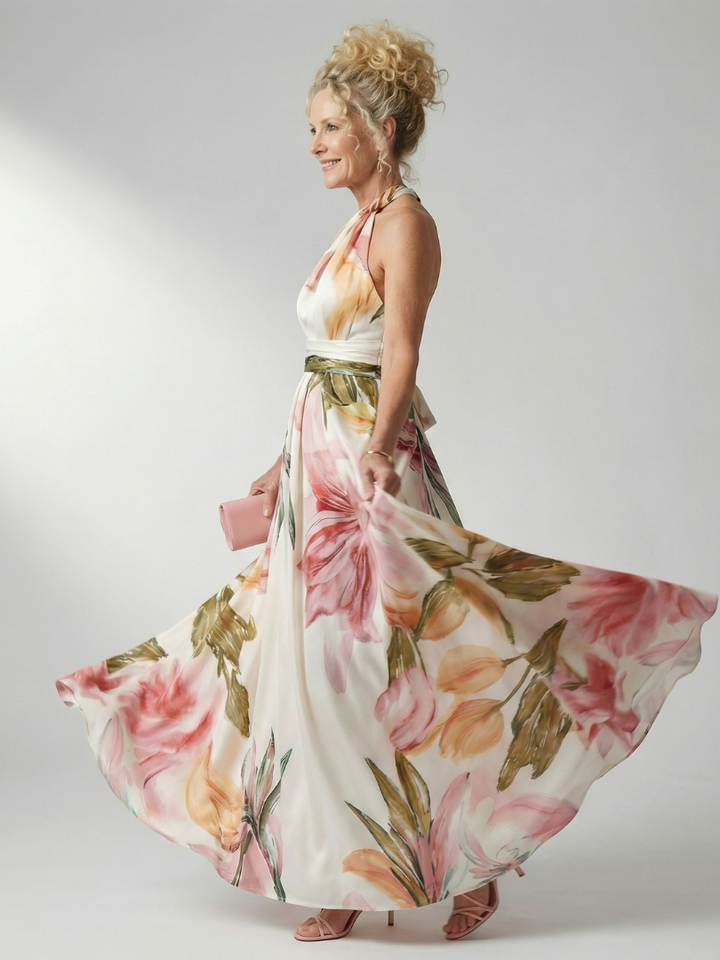 Amiel™ Robe longue légère à imprimé floral