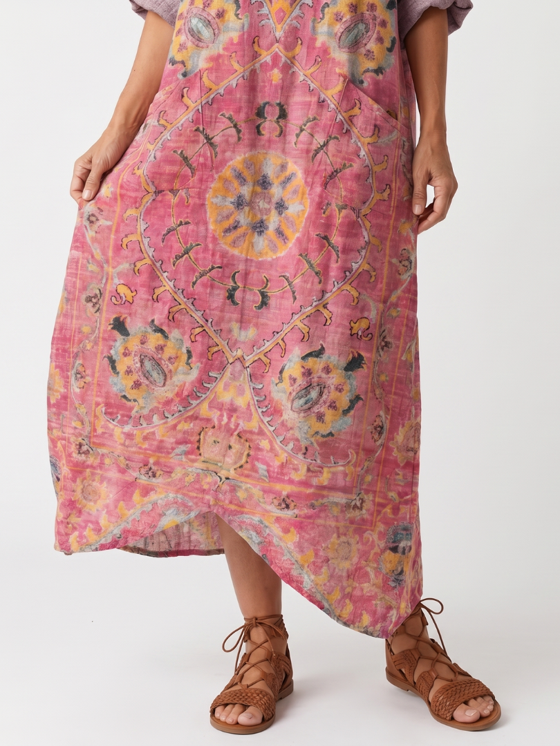 Tilda | Robe midi décontractée à poches et imprimé abstrait