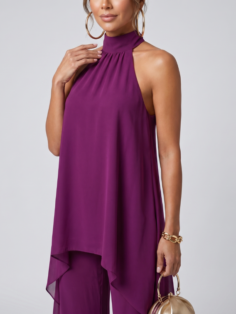Zareen | Ensemble Tunique Asymétrique Pantalon Large