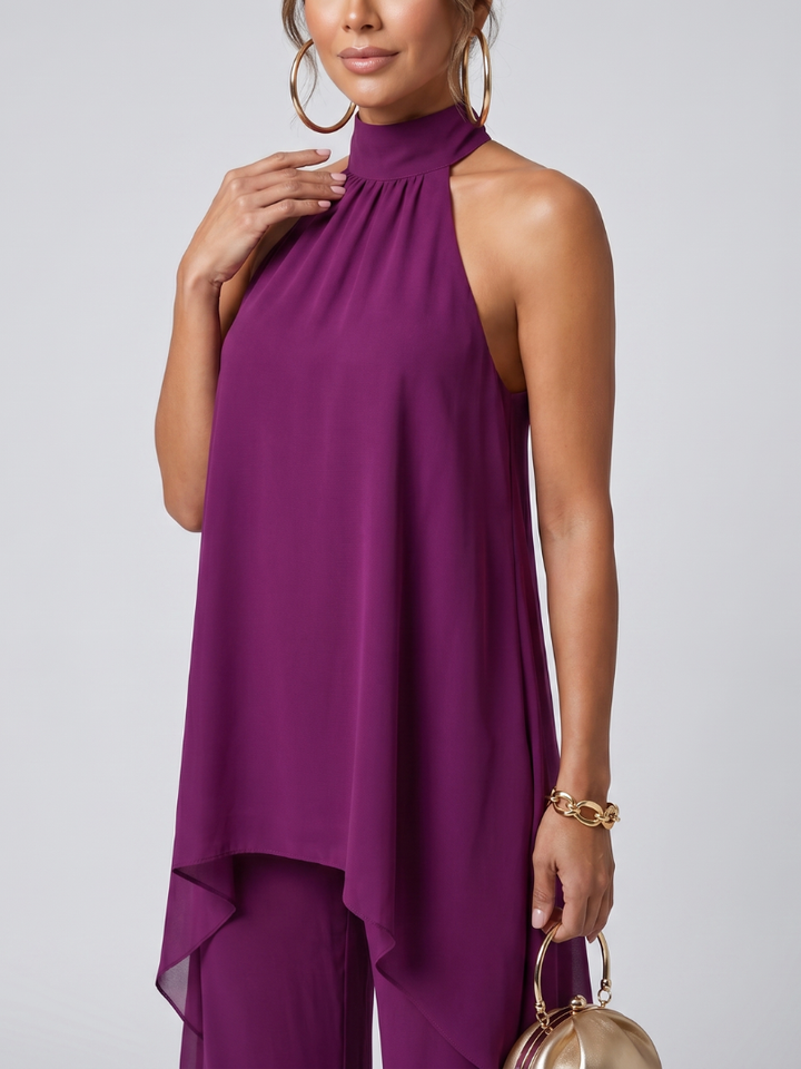 Zareen | Ensemble Tunique Asymétrique Pantalon Large