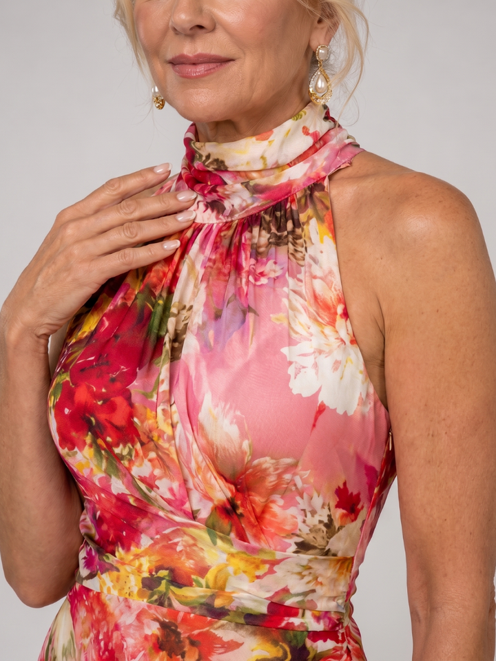 Elisabetta™ Robe longue fleurie à encolure dos-nu