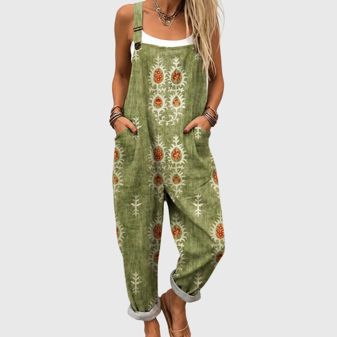 Salopette olive folk