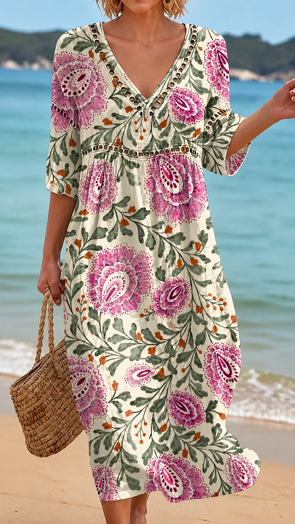Robe de plage élégante à fleurs