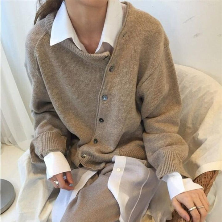 Luna | Cardigan à Boutonnage Asymétrique