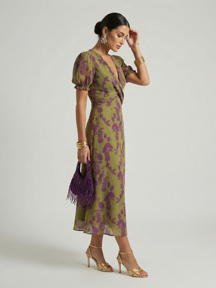 Virel™ Robe midi fleurie décontractée