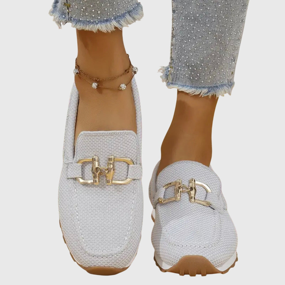Mocassins confort en cuir véritable à détail mors