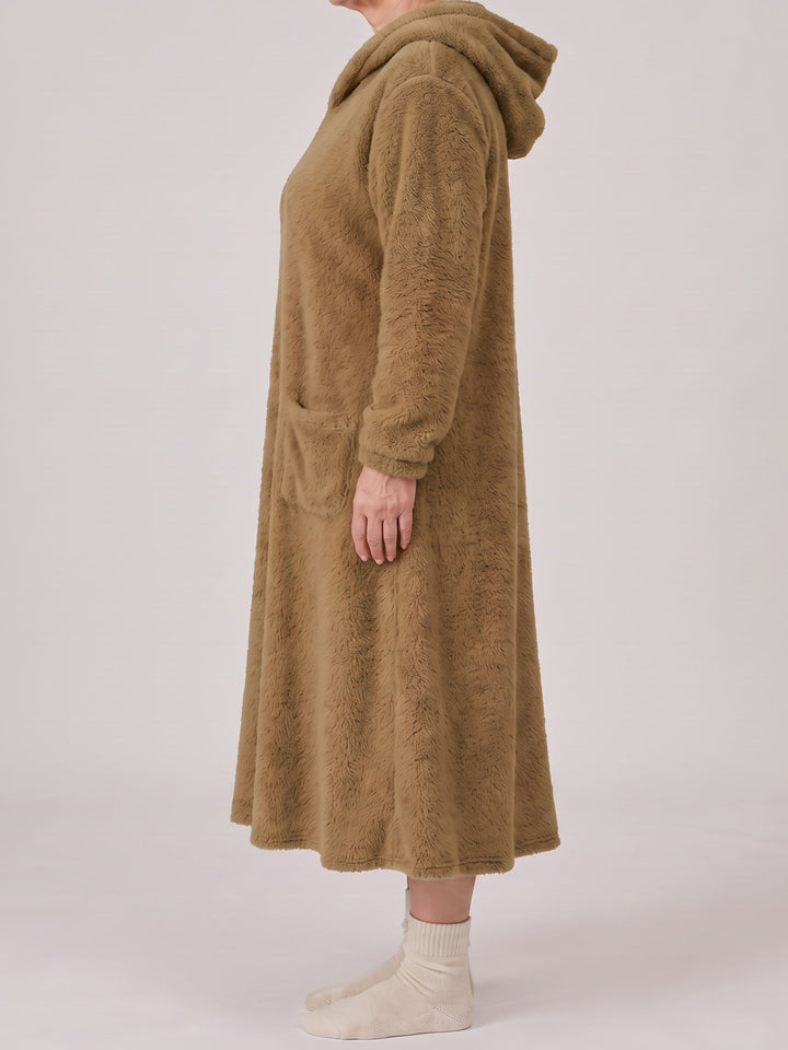 Louison | Robe Sweat à Capuche - Kaki