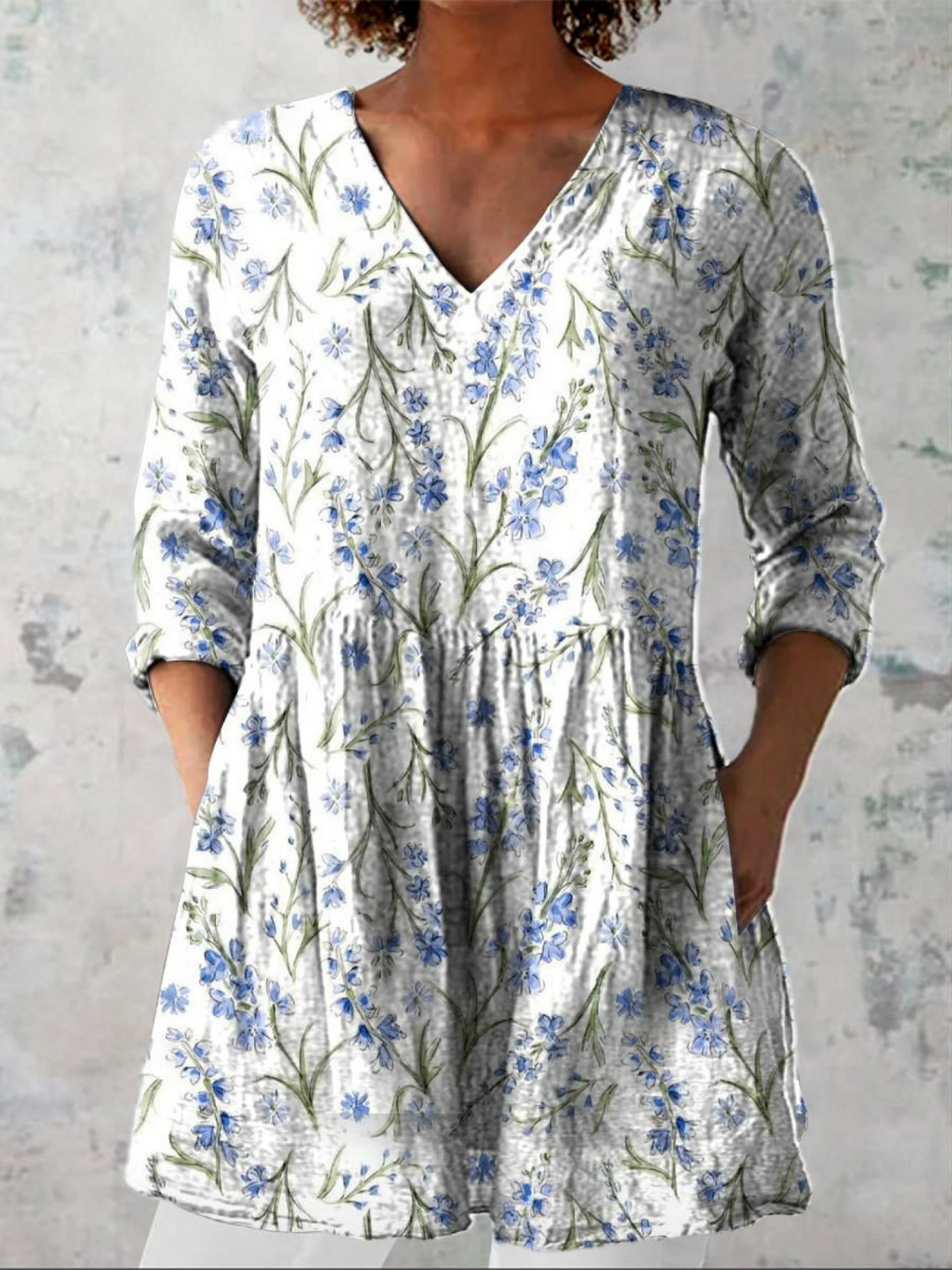 Ludivine | Blouse longue à col en V