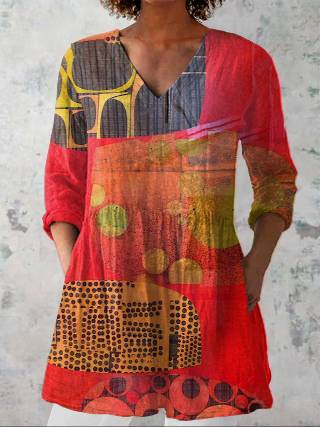 Gaelle | Blouse longue à col en V