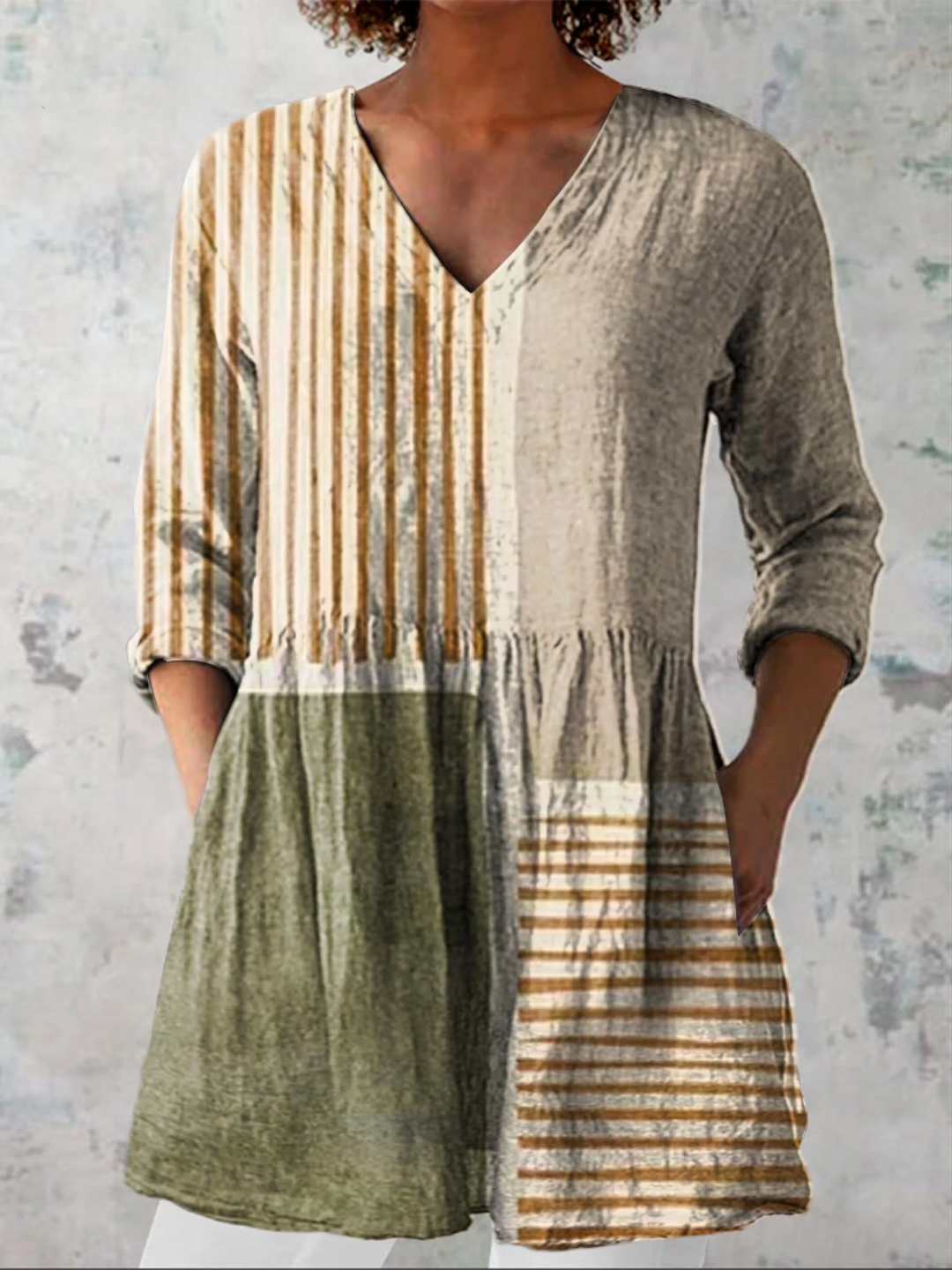 Gwenaelle | Blouse longue à col en V