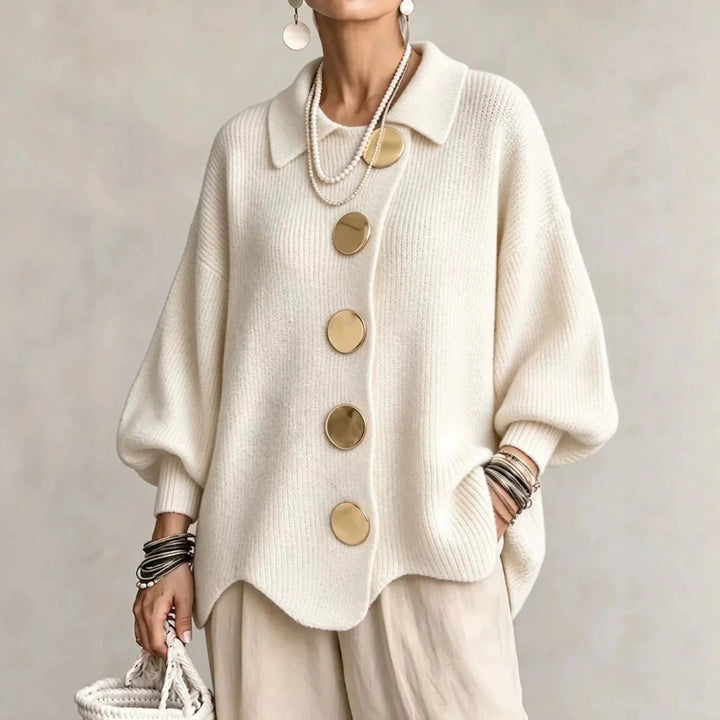 Cardigan oversize à col et boutons Karina