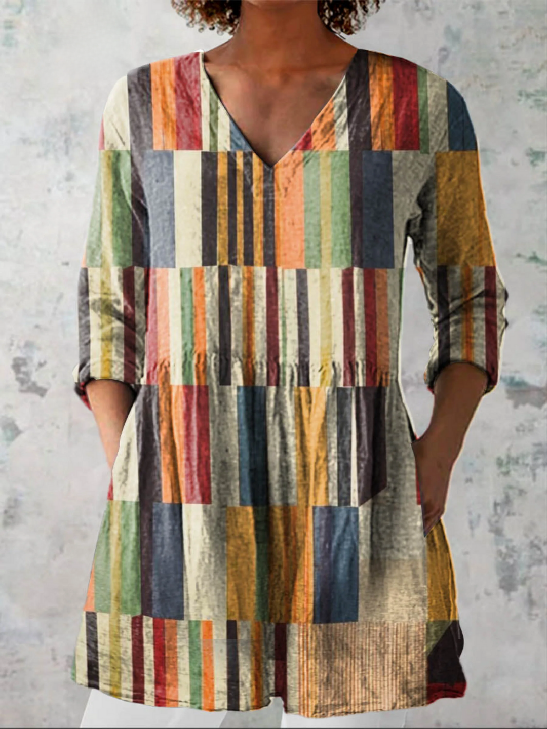 Alexandra | Blouse longue à col en V