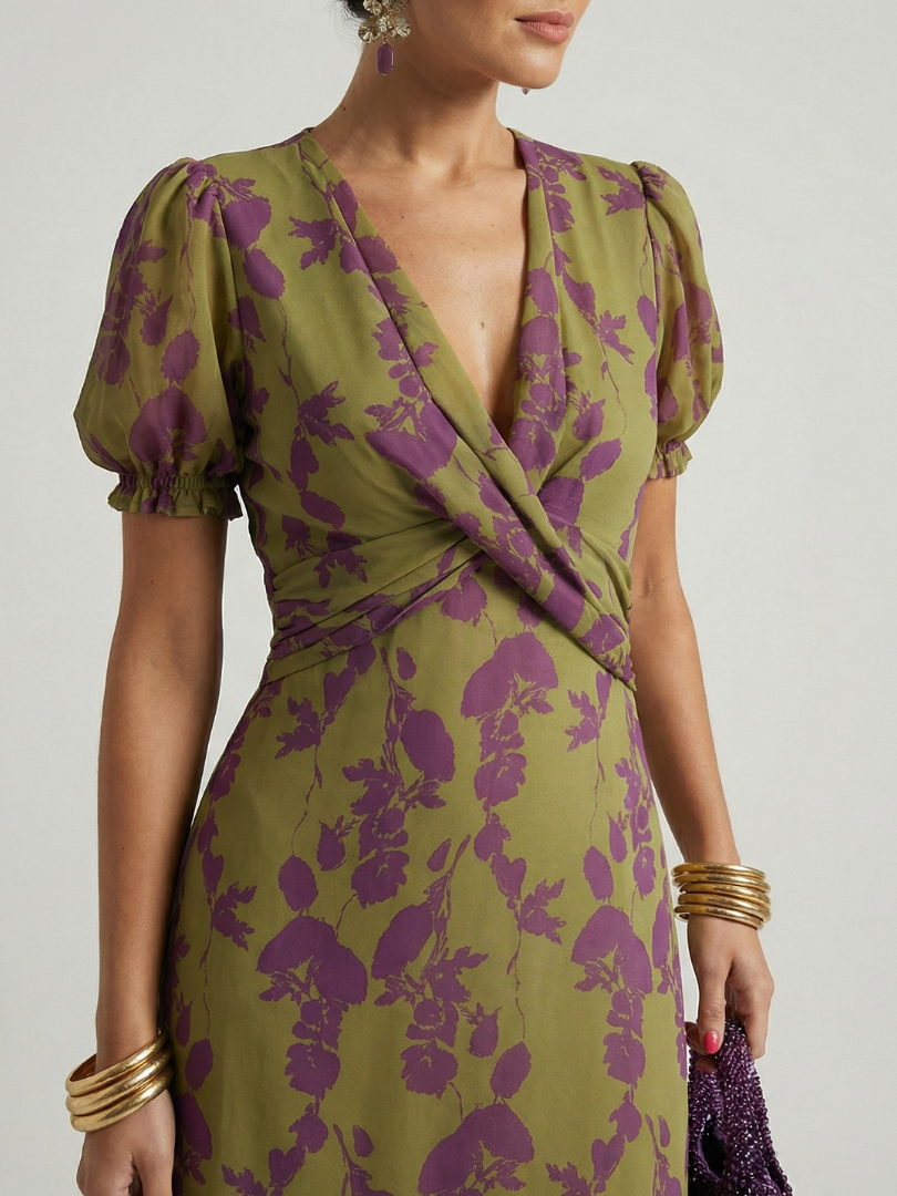 Virel™ Robe midi fleurie décontractée