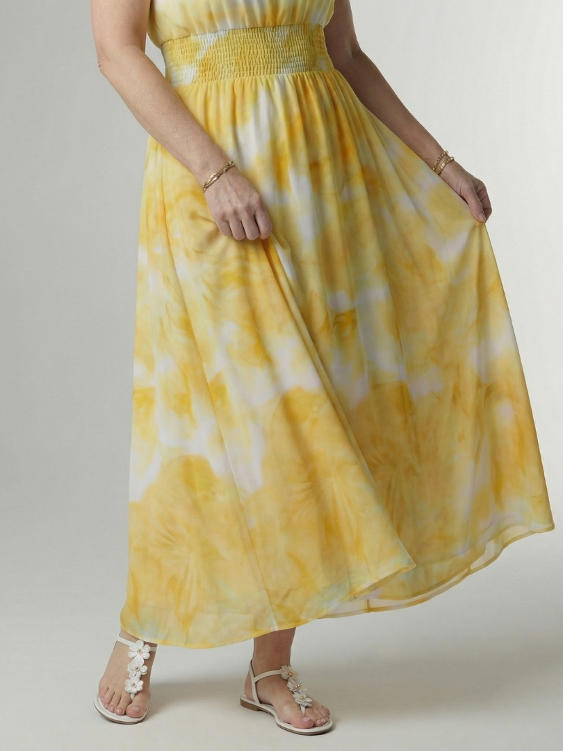 Sylin™ Robe midi dos-nu froncée