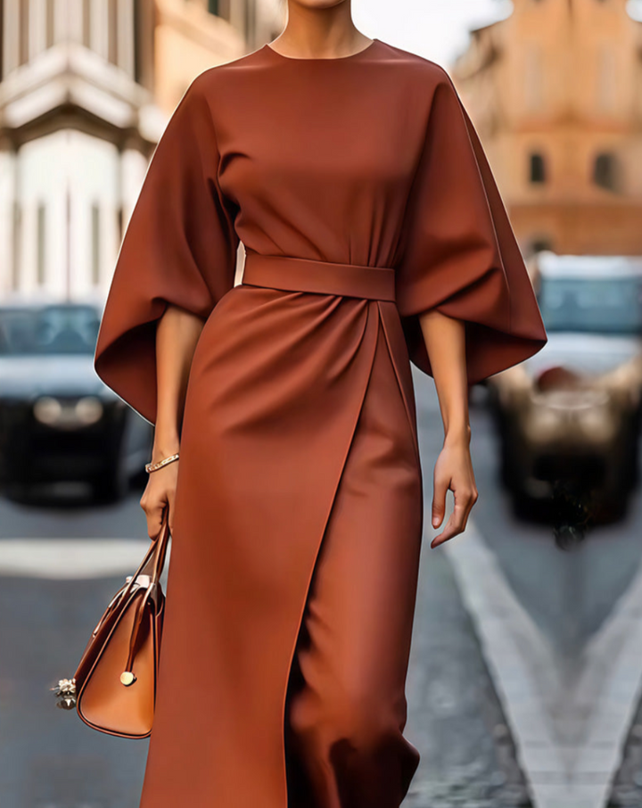 Valentina | Robe Maxi Élégante à Manches Volumineuses