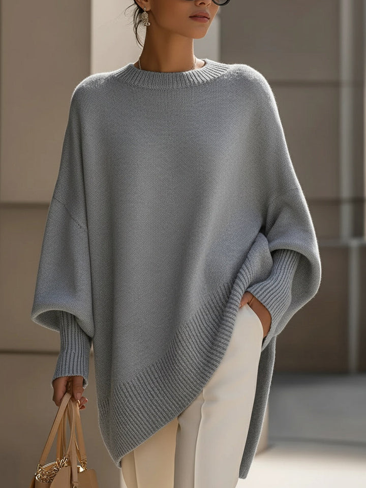 Clarisse | Pull ample élégant à col large et drapé