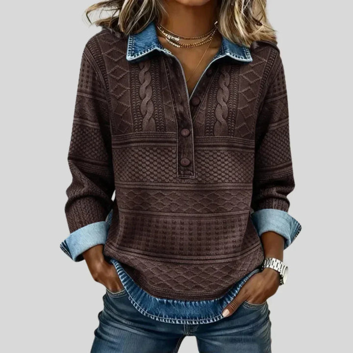 Azalea | Pull à Col Vintage en Maille Torsadée