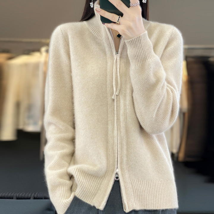 Lucienne | Cardigan Zippé en Maille Douce