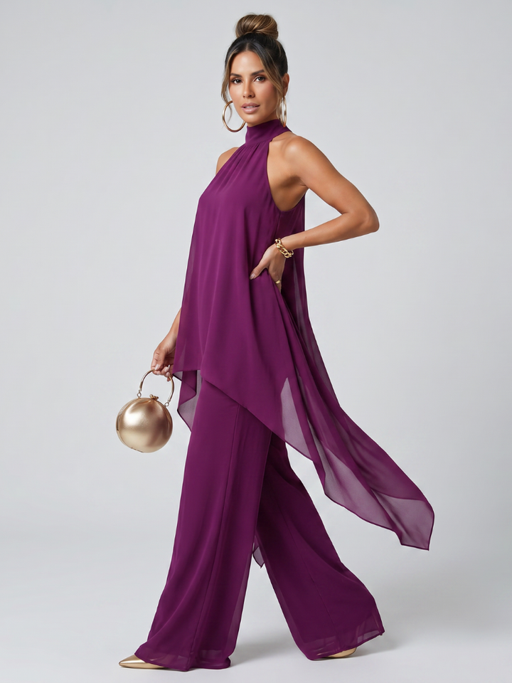 Zareen | Ensemble Tunique Asymétrique Pantalon Large
