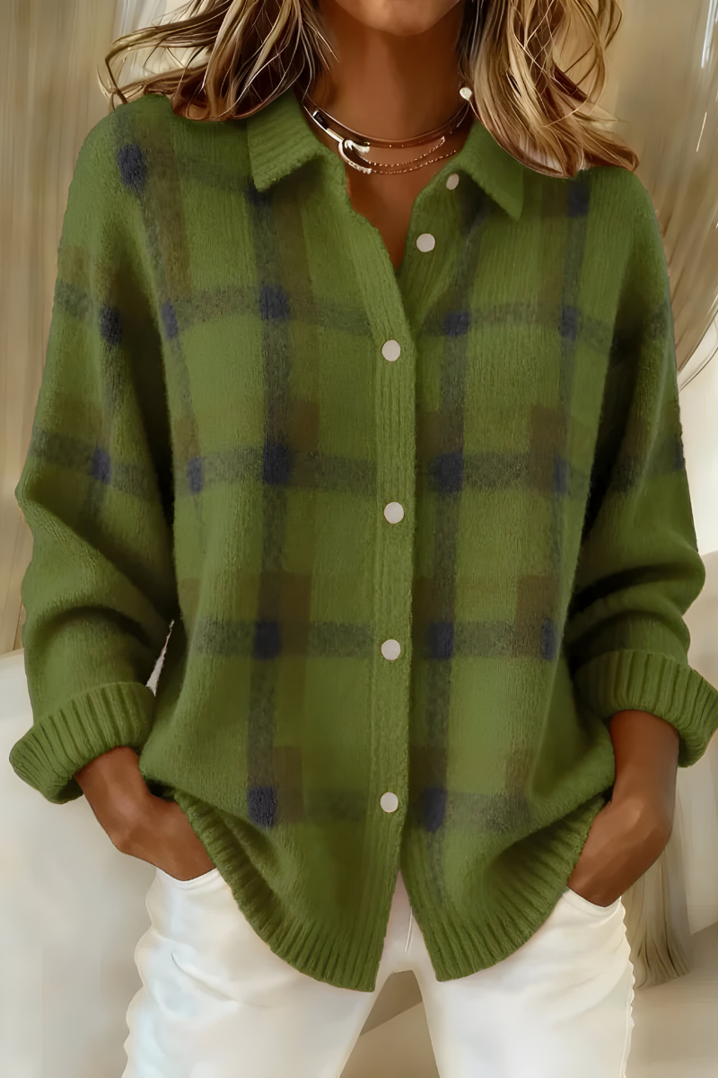 Camille | Veste en Tricot à Carreaux