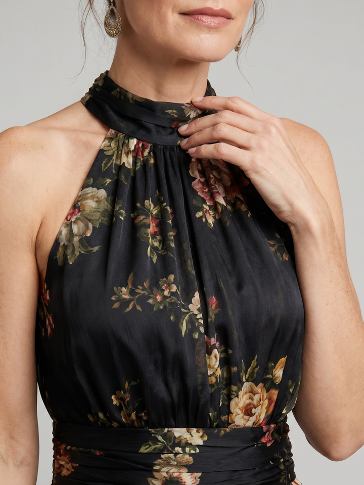 Sior™ Robe midi fleurie à encolure dos-nu