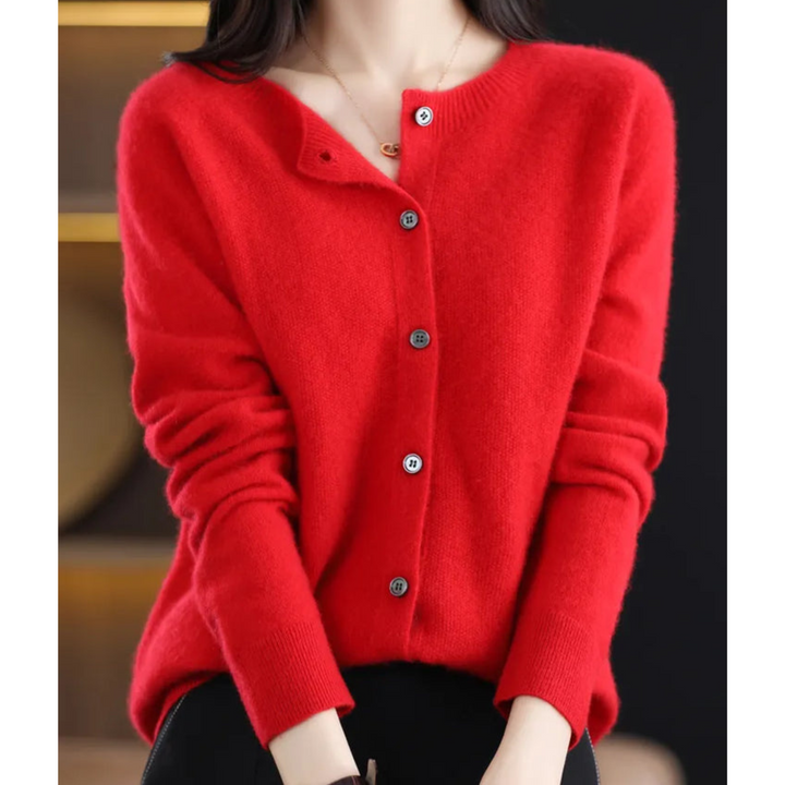 Mercy | Cardigan Col Rond en Maille Fine