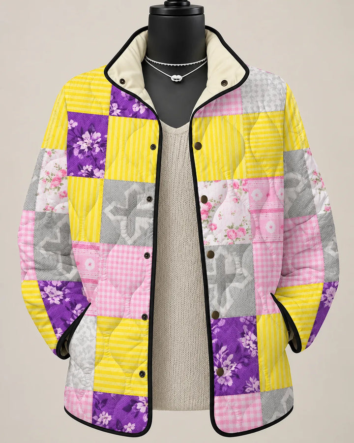 Celestine | Veste Matelassée Patchwork Soleil