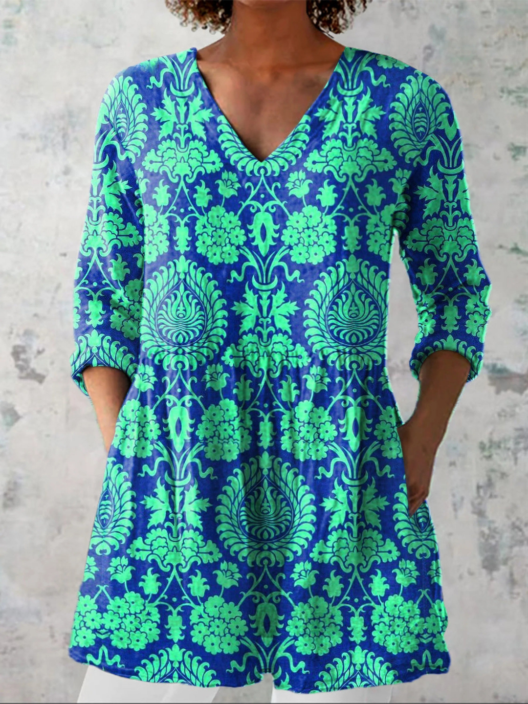 Ines | Blouse longue à col en V
