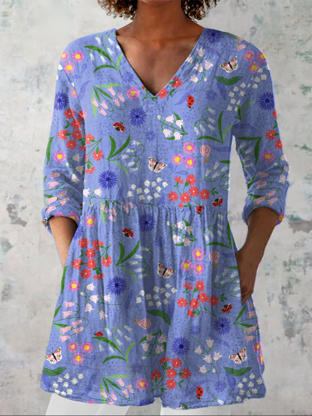 Aline | Blouse longue à col en V