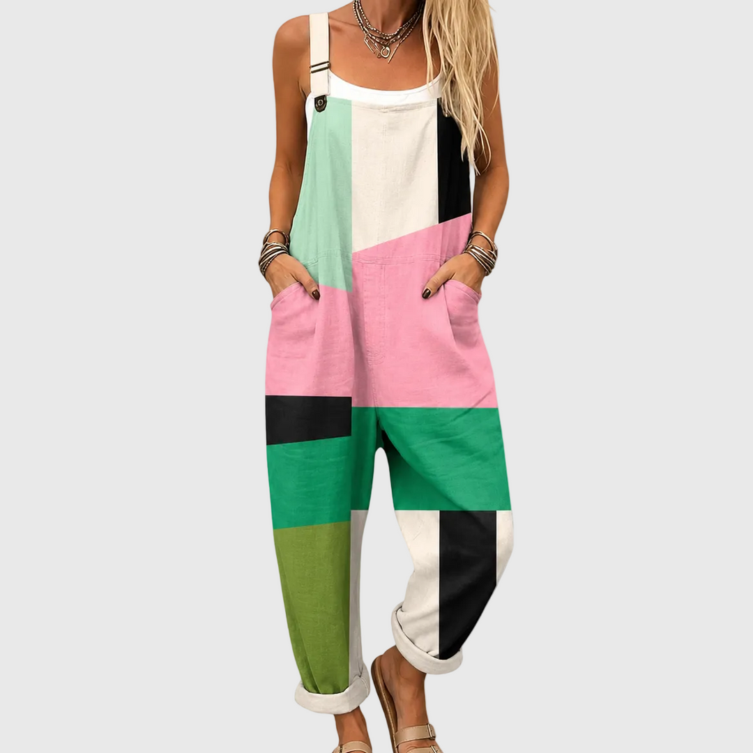 Combinaison souple color block au style moderne