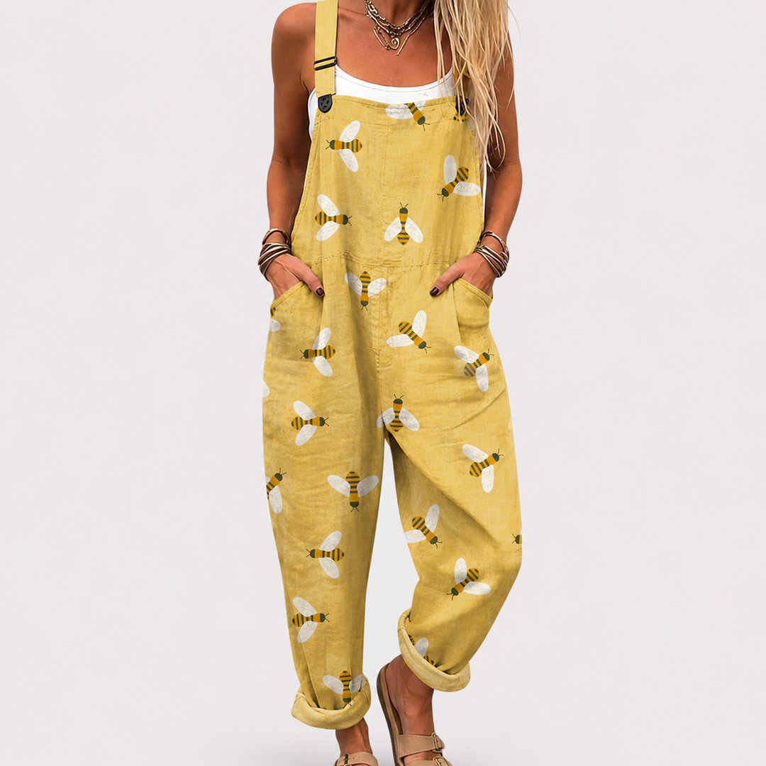 Combinaison souple jaune à motif abeilles