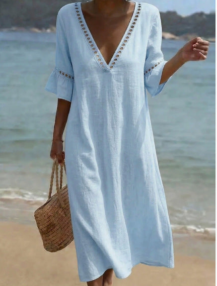 ELARA | Robe longue légère et naturellement flatteuse pour un confort décontracté au bord de la mer