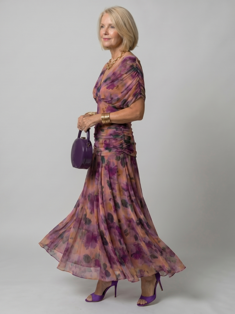 Calen™ Robe midi fluide à épaules dénudées