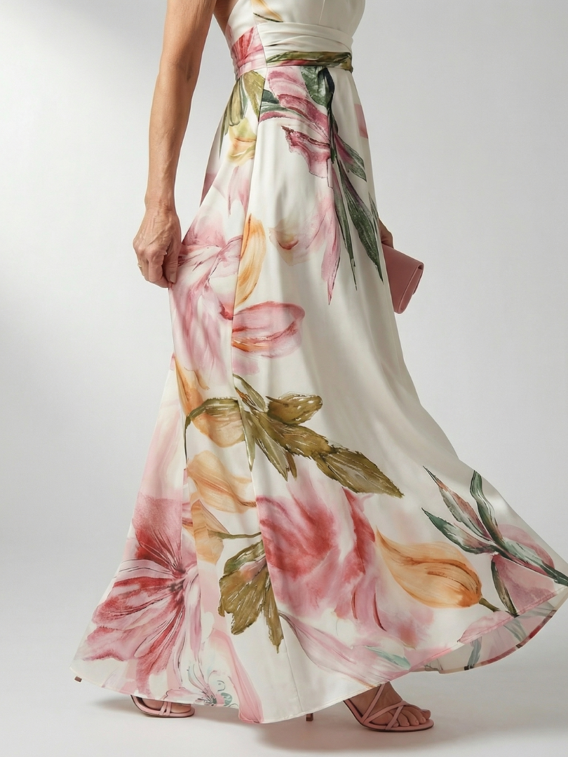 Amiel™ Robe longue légère à imprimé floral