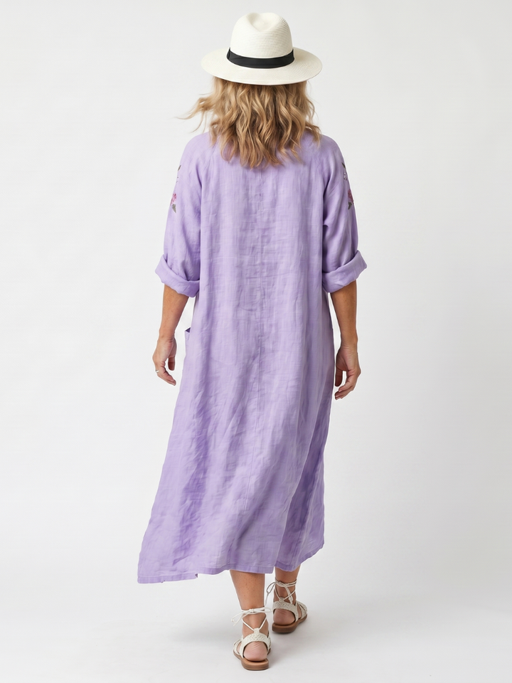 Tavi | Robe midi oversize à poches et imprimé floral