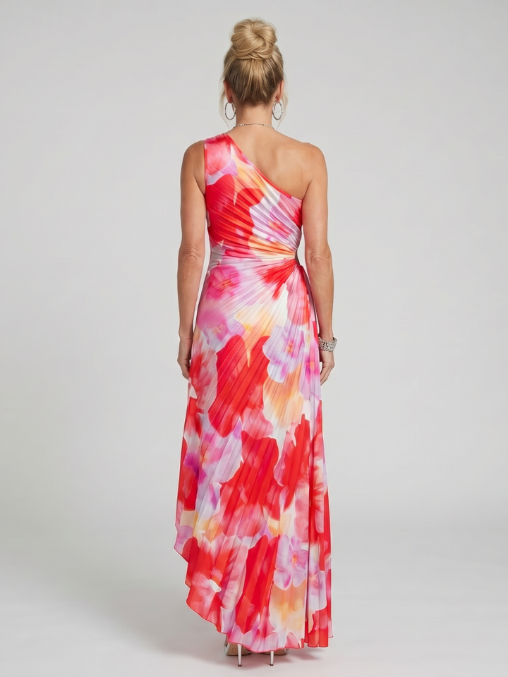 Taya™ Robe midi asymétrique à bustier plissé