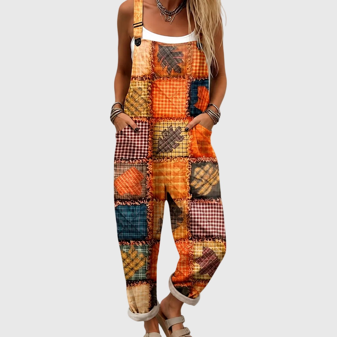 Salopette patchwork rustique