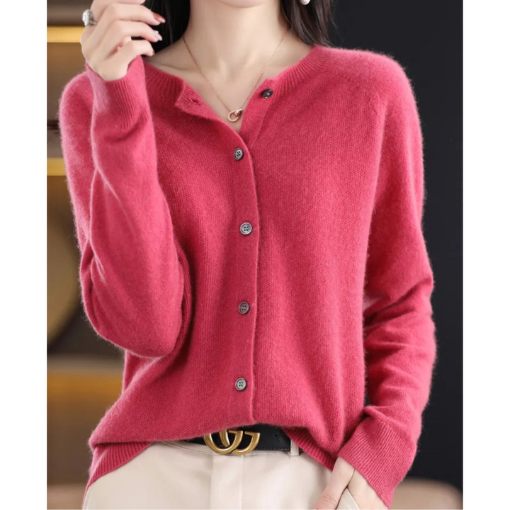 Mercy | Cardigan Col Rond en Maille Fine