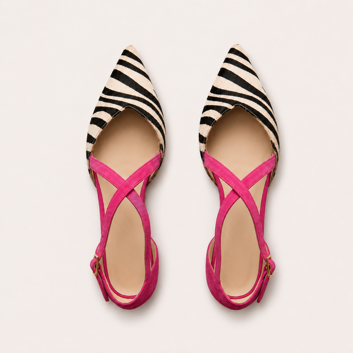 Vanessa – Élégantes ballerines bicolores à brides croisées