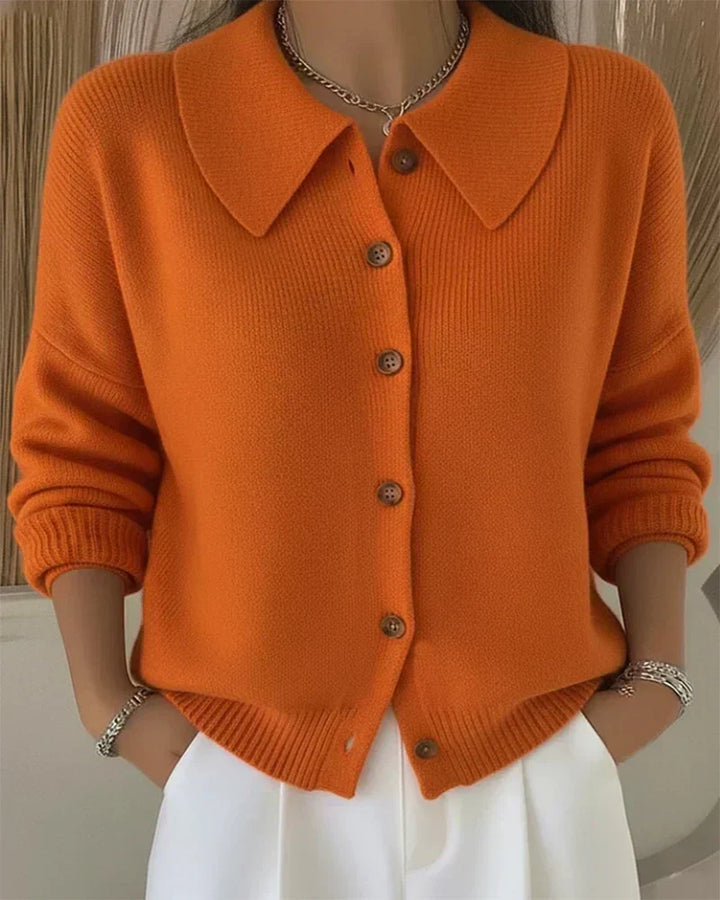 Véronique | Veste en Tricot avec Col Chemise