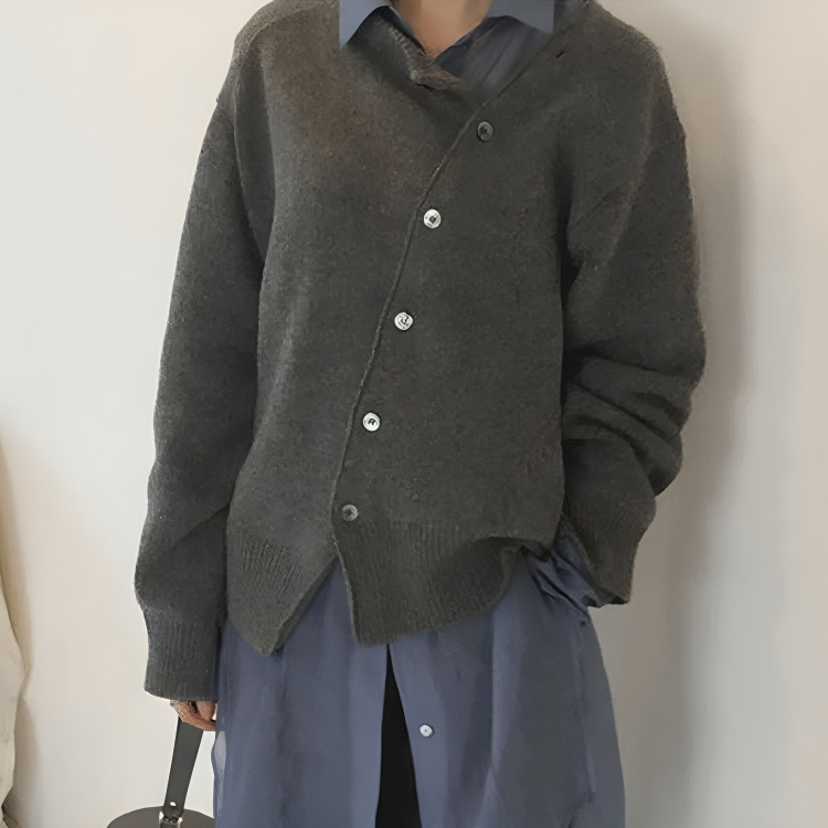 Luna | Cardigan à Boutonnage Asymétrique